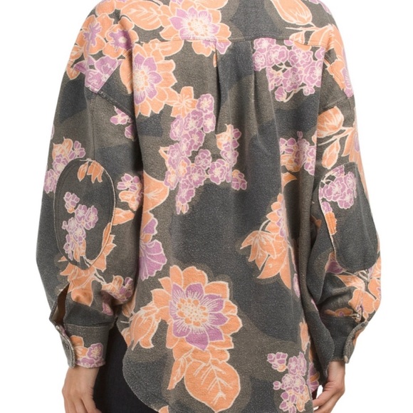 NWT Free People oversized Printed Ruby Jacket in Charcoal - Picture 10 of 13